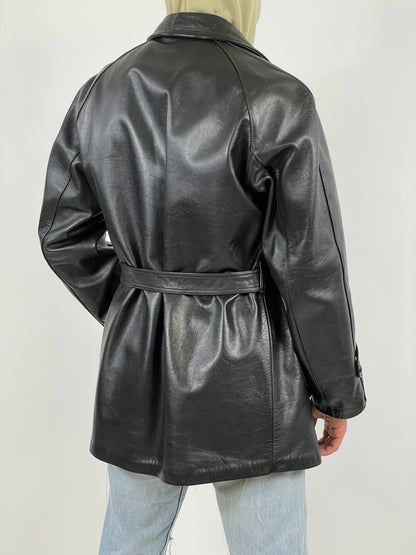 Leather Coat Micas Milano 1960s