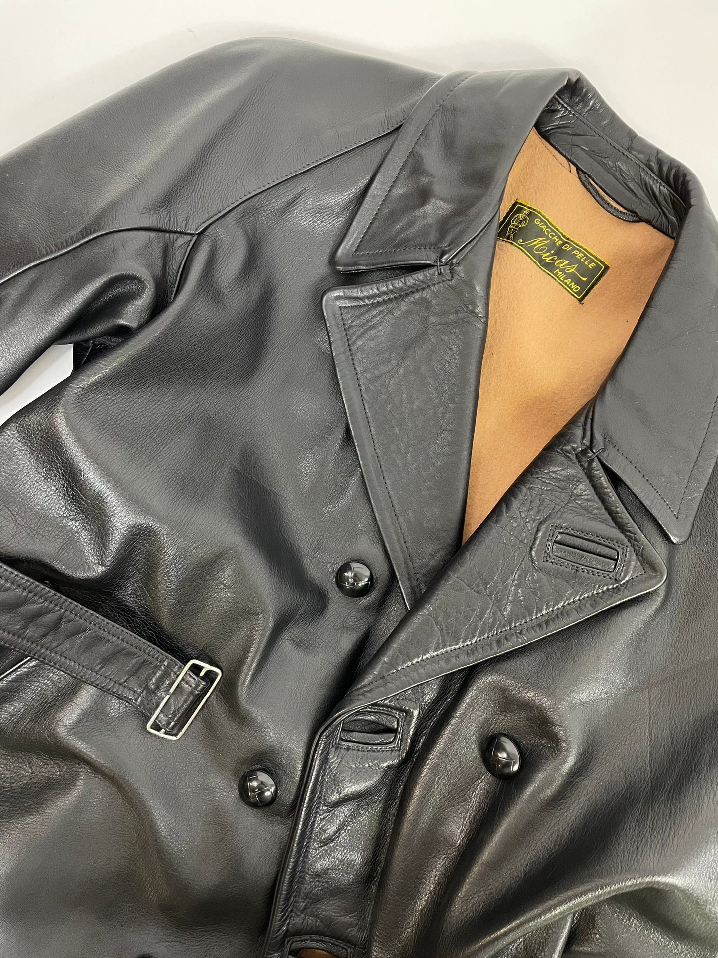 Leather Coat Micas Milan 1980s