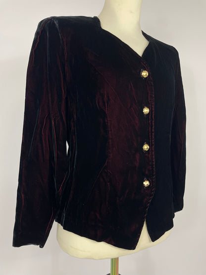 Jacke aus schillerndem Samt im Stil der 1980er Jahre