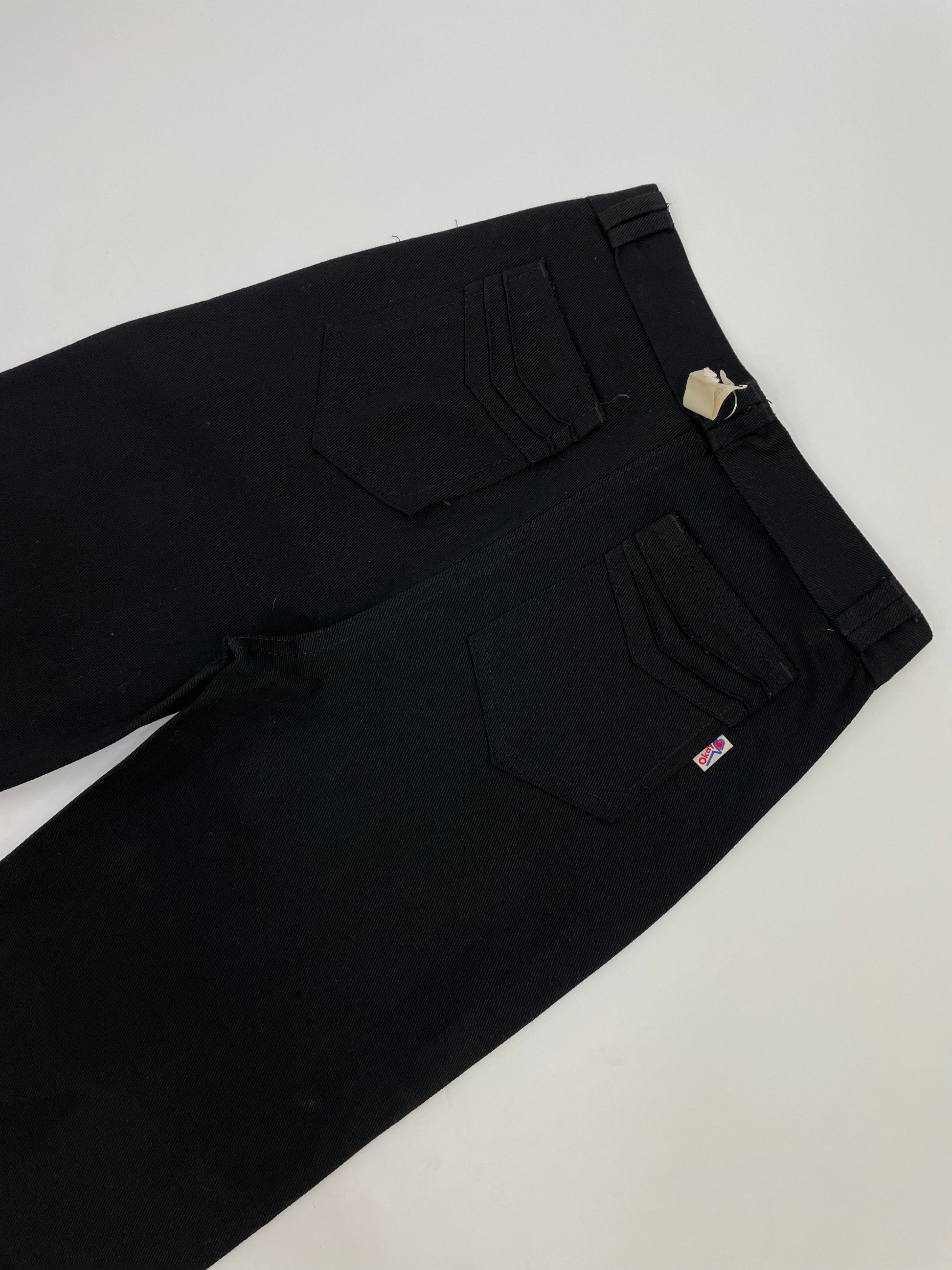 Pantalone Okay anni 70 donna a zampa colore nero - Fangovintage