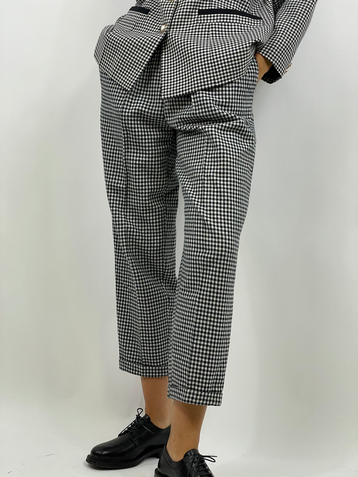 1980s houndstooth wool suit