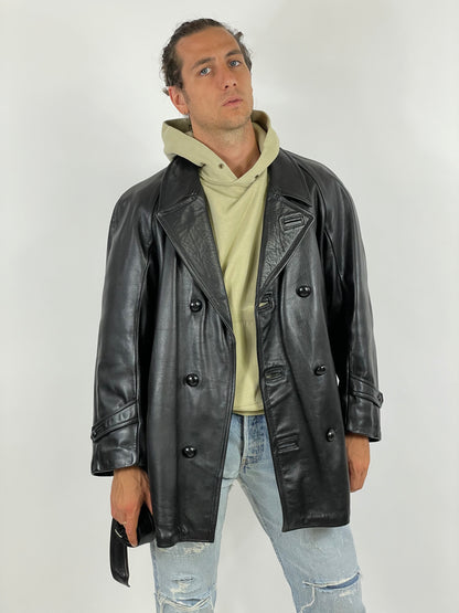 Leather Coat Micas Milan 1980s