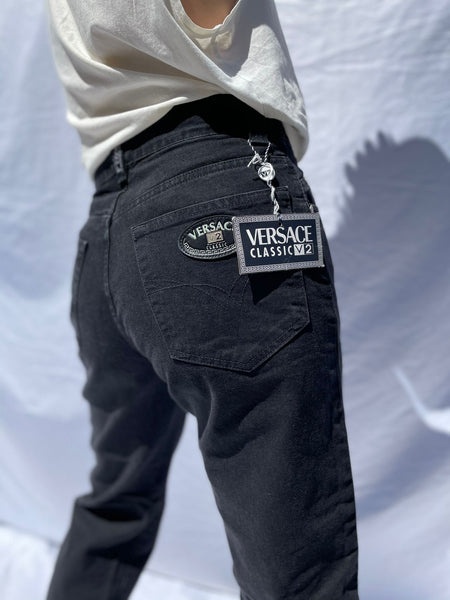 Versace Classic V2 men's jeans in black color - Mudvintage