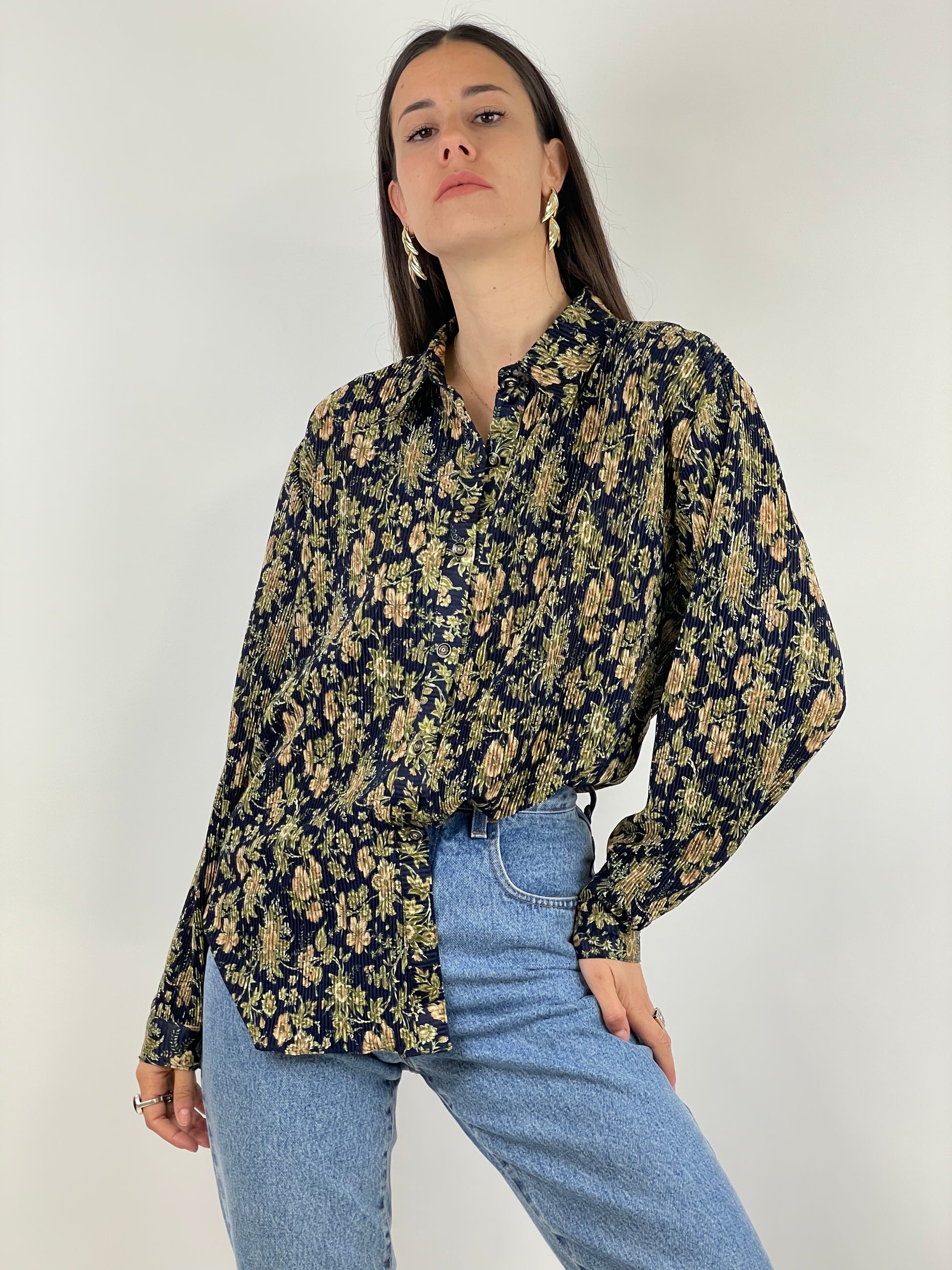 camicia-vintage-tessuto-plissè-a-fiori