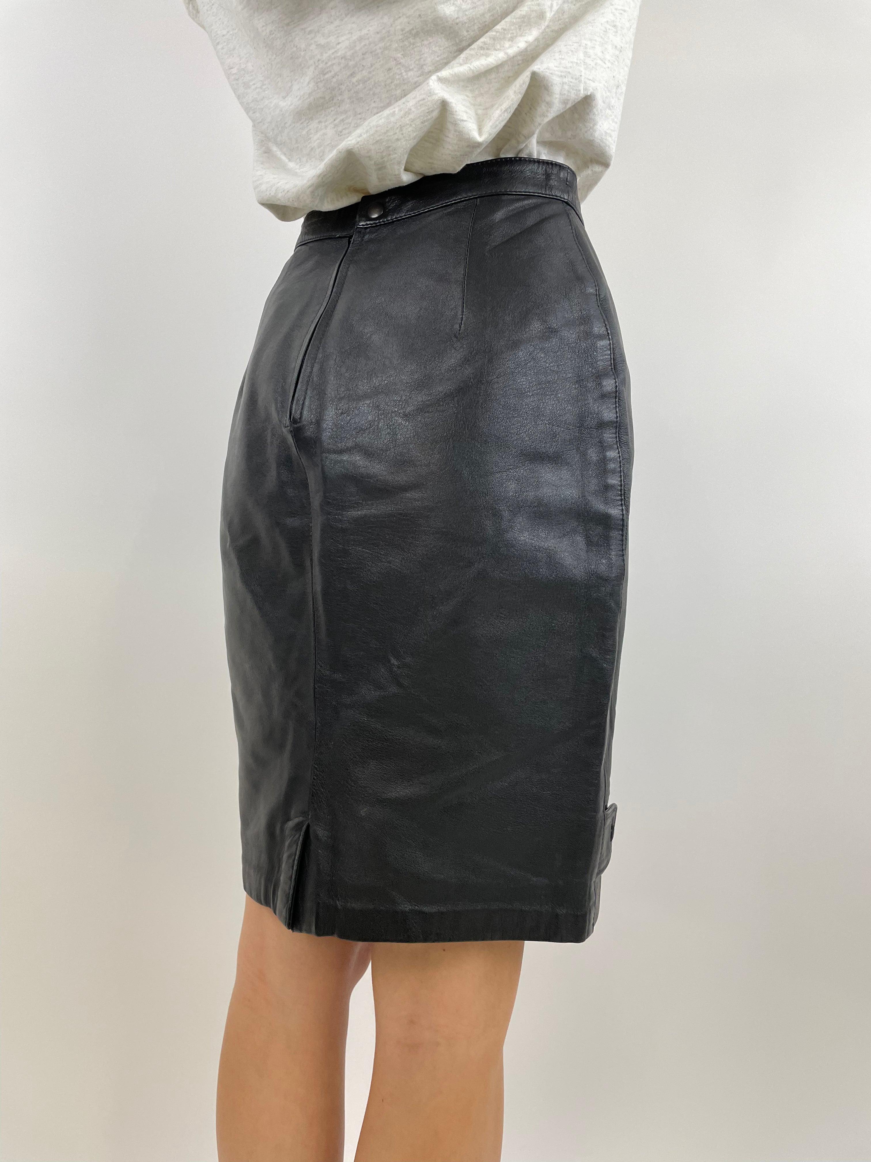 Gonna in pelle 1980s - Fangovintage