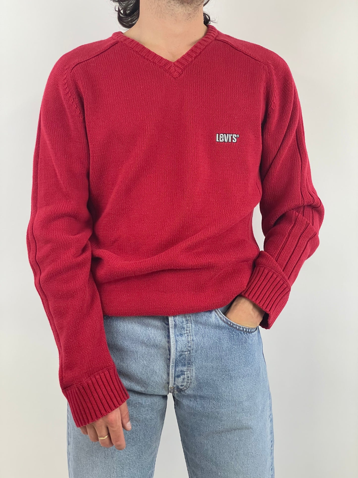 Levi s men s red vintage sweater Fangovintage