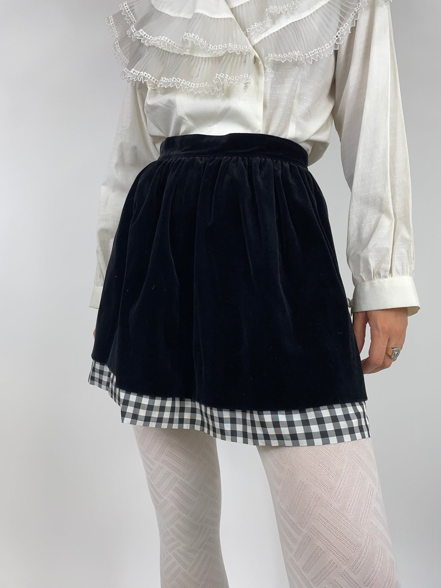Smooth velvet miniskirt
