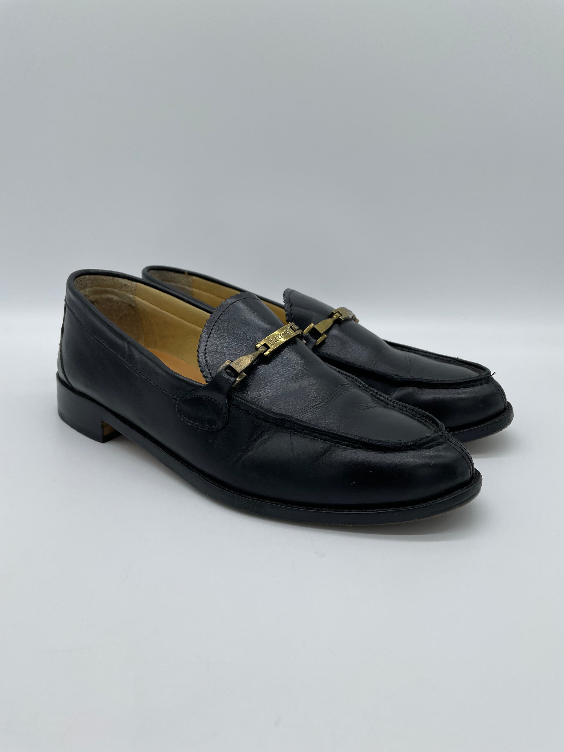 Original Barrow s English Models moccasin 39 Black Real leather
