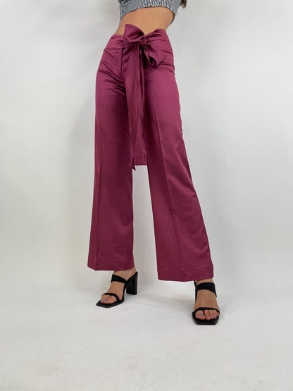 Stretch satin trousers