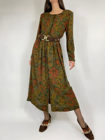 vestito-vintage-tessuto-a-fiori-colore-marrone